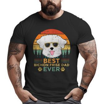 Retro Style Best Bichon Frise Dad Ever Father's Day Big and Tall Men T-shirt | Mazezy