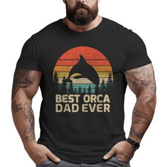 Retro Vintage Best Orca Dad Ever Father’S Day V2 Big and Tall Men T-shirt | Mazezy