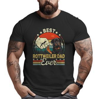 Retro Vintage Best Rottweiler Dad Ever Fathers Day Big and Tall Men T-shirt | Mazezy