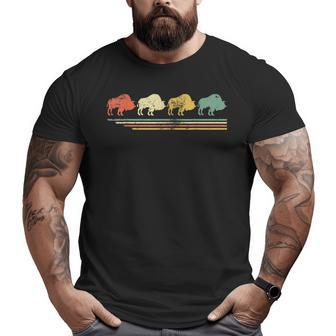 Retro Vintage Bison Lover Animal For Father Day Big and Tall Men T-shirt | Mazezy AU