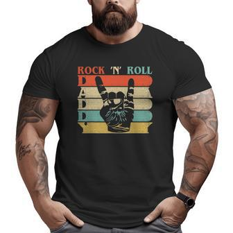 Retro Vintage Daddy Rock N Roll Heavy Metal Dad Big and Tall Men T-shirt | Mazezy