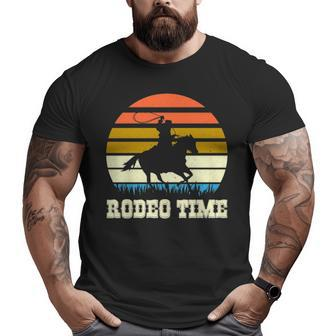 Rodeo Time Vintage Rodeo Time Cowboy Horse Retro Sunset Big and Tall Men T-shirt | Mazezy
