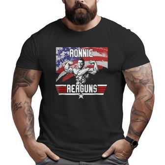 Ronnie Reaguns Patriot American Flag Big and Tall Men T-shirt | Mazezy