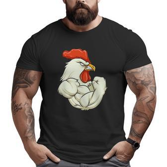 Rooster At The Gym Swole Workout Big and Tall Men T-shirt | Mazezy
