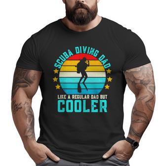 Scuba Diving Dad Like A Regular Dad But Cooler Vintage Big and Tall Men T-shirt | Mazezy