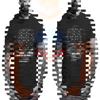 Skull American Flag 4Th Of July Cool Skeleton Patriotic Patriotic Big and Tall Men T-shirt | Mazezy