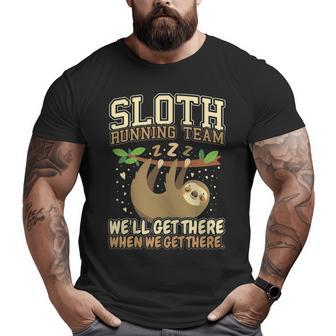 Sloth Running Team Sloth Big and Tall Men T-shirt | Mazezy