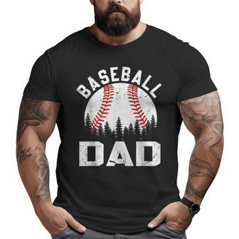 Softball Baseball Dad Retro Vintage Ball Father's Day Big and Tall Men T-shirt | Mazezy