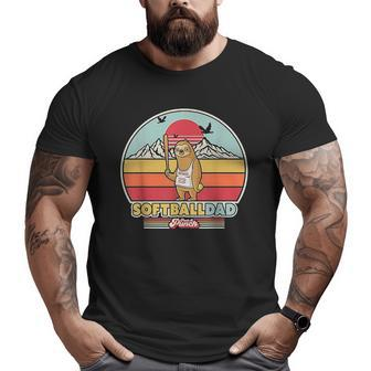 Softball Dad Retro Style Sloth Big and Tall Men T-shirt | Mazezy
