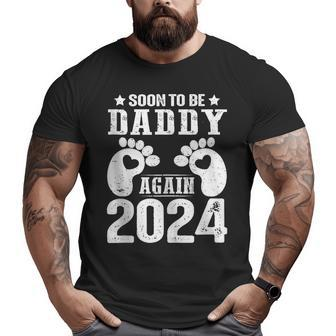 Soon To Be Dad Daddy Again 2024 Big and Tall Men T-shirt | Mazezy