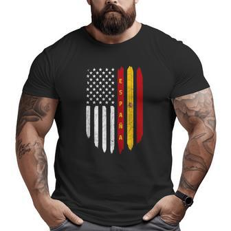 Spanish American Flag Spain Roots Dad Espana Tank Top Big and Tall Men T-shirt | Mazezy UK