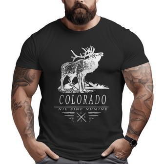 State Of Colorado Souvenir Elk Mountains Big and Tall Men T-shirt | Mazezy