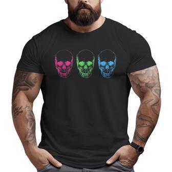 Subtle Polysexual Pride Poly Pride Flag Skull Big and Tall Men T-shirt | Mazezy UK