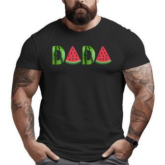 Summer Dad Dada Watermelon One In A Melon Party Dad Daddy Big and Tall Men T-shirt | Mazezy