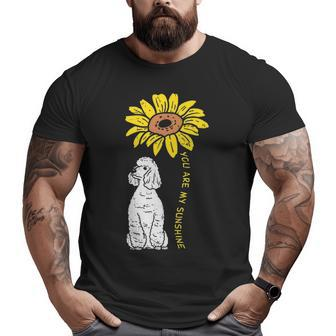 Sunflower Sunshine Poodle Dog Lover Owner Big and Tall Men T-shirt | Mazezy