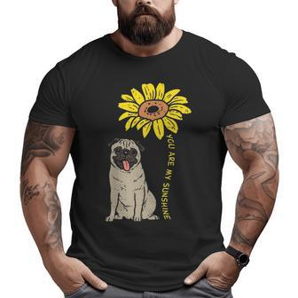 Sunflower Sunshine Pug Cute Animal Pet Dog Big and Tall Men T-shirt | Mazezy
