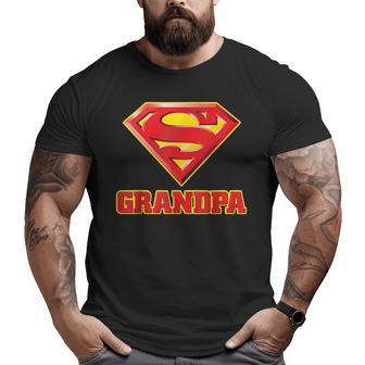 Super Grandpa Grandpa Superhero Cool Grandpa Big and Tall Men T-shirt | Mazezy
