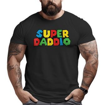 Superdaddio Gamer Dad Fathers Day Video Game Lover Big and Tall Men T-shirt | Mazezy