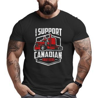 I Support Canadian Truckers Freedom Convoy 2022 Ver2 Big and Tall Men T-shirt | Mazezy
