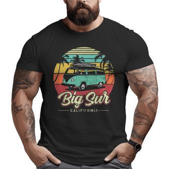 Surfer Big Sur California Beach Vintage Van Surf Big and Tall Men T-shirt | Mazezy