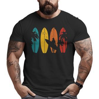 Surfer Vintage Surfing Surf Board Beach Big and Tall Men T-shirt | Mazezy