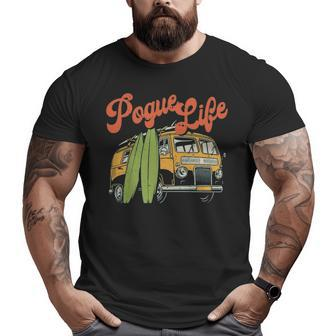 Surfer Van Pogue Life Outer Banks Vintage Beach Surfer Big and Tall Men T-shirt | Mazezy