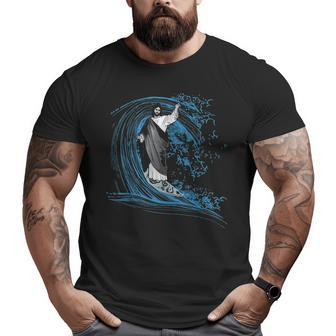 Surfing Jesus Inspired Big and Tall Men T-shirt | Mazezy