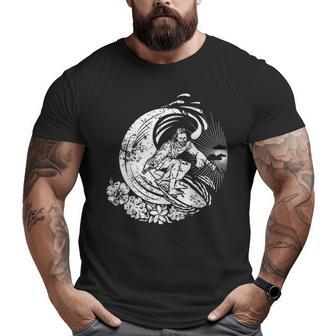 Surfing Jesus Vintage Distressed Big and Tall Men T-shirt | Mazezy