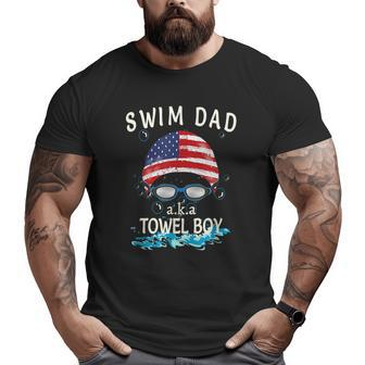 Swim Swimmer Swimming Swim Dad Towel Boy Goggles For Dad Big and Tall Men T-shirt | Mazezy