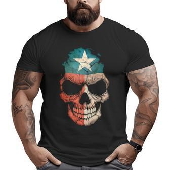 Texas Flag Skull Big and Tall Men T-shirt | Mazezy