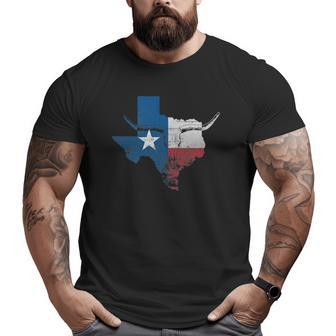 Texas Flag Vintage Texas Flag Longhorn Skull Retro Tx Big and Tall Men T-shirt | Mazezy AU