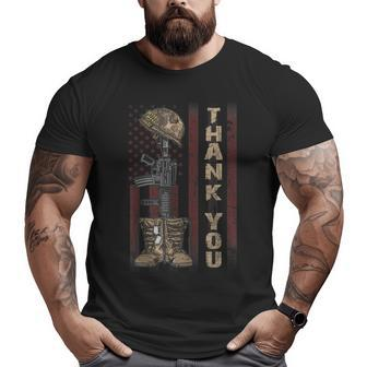 Thank You Army Soldiers Military Navy July 4Th Veterans Big and Tall Men T-shirt | Mazezy