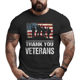 Thank You Military Veterans Veterans Day Big and Tall Men T-shirt | Mazezy