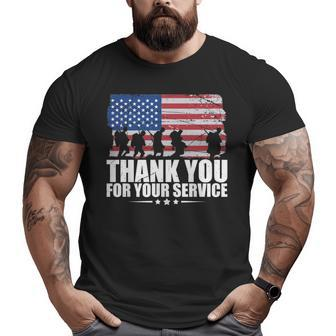 Thank You For Your Services Patriotic Veterans Day For Men Big and Tall Men T-shirt | Mazezy