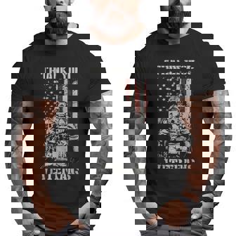 Thank You Veterans Combat Boots Veteran Day American Flag Big and Tall Men T-shirt | Mazezy
