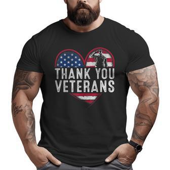 Thank You Veterans Day Memorial Day Partiotic Military Usa Big and Tall Men T-shirt | Mazezy