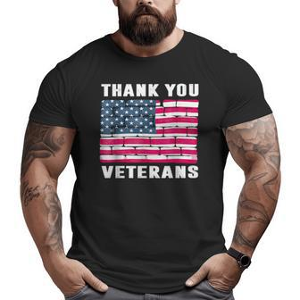 Thank You Veterans Veteran Day Big and Tall Men T-shirt | Mazezy