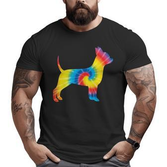 Tie Dye Chihuahua Rainbow Print Dog Pup Hippie Peace Big and Tall Men T-shirt | Mazezy