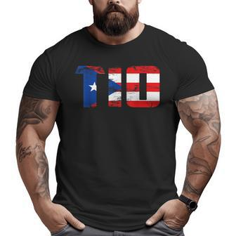 Tio Puerto Rico Flag Pride Fathers Day Puerto Rican Men Big and Tall Men T-shirt | Mazezy