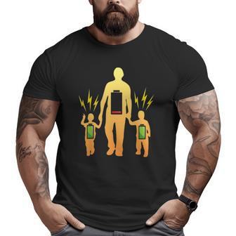 Tired Father Of Twins With Low Battery Big and Tall Men T-shirt | Mazezy