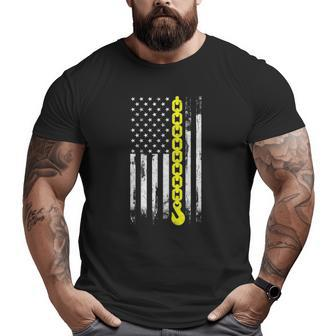Tow Truck Driver Thin Yellow Line Usa Flag Towing Dad Big and Tall Men T-shirt | Mazezy