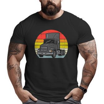 Truck Retro Truckin Big Rig Semi Trailer Driver Trucker Big and Tall Men T-shirt | Mazezy