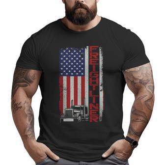 Trucker Truck Driver Halloween Pun Vintage Usa American Flag Driver Big and Tall Men T-shirt | Mazezy UK
