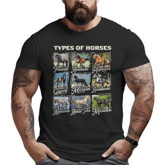 Types Of Horses Lover Cute Riding Girl Boyn Horse Big and Tall Men T-shirt | Mazezy