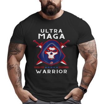 Ultra Maga Warrior Dad Anti Biden Us Flag Pro Trump Big and Tall Men T-shirt | Mazezy
