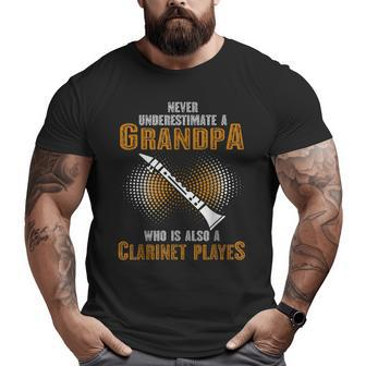 Never Underestimate Grandpa Who Is Also A Clarinet Player Big and Tall Men T-shirt | Mazezy