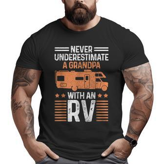Never Underestimate A Grandpa With An Rv Motorhome Camper Big and Tall Men T-shirt | Mazezy