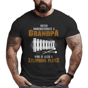 Never Underestimate Grandpa Who Is Also A Xylophone Player Big and Tall Men T-shirt | Mazezy