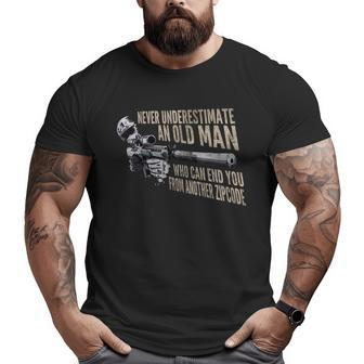 Never Underestimate An Old Man Who Can End You Veteran Veteran Big and Tall Men T-shirt | Mazezy