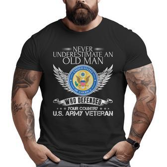 Never Underestimate An Old Man Us Army Veteran Big and Tall Men T-shirt | Mazezy